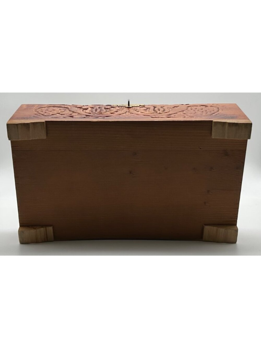 Vintage Handcrafted Wooden Jewelry Keepsake Box Treasure Chest Interior Mirror - Picture 11 of 11
